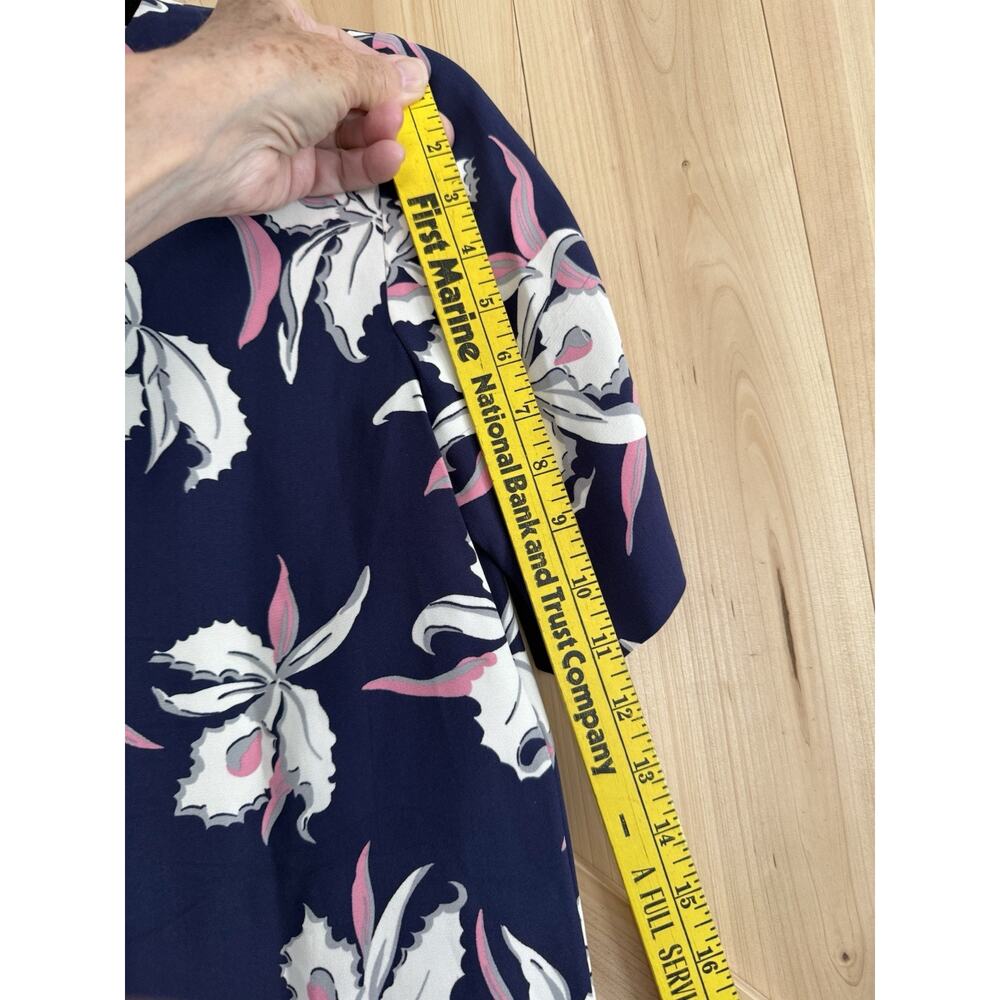 Marni Navy White Floral Short Sleeve Top Made In Italy Quiet Luxury ($940) Sz 38 - Picture 9 of 9